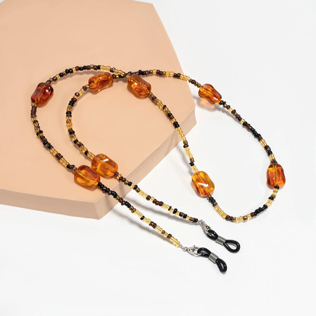 Elegante handgefertigte Perlenbrille Kette Karnz