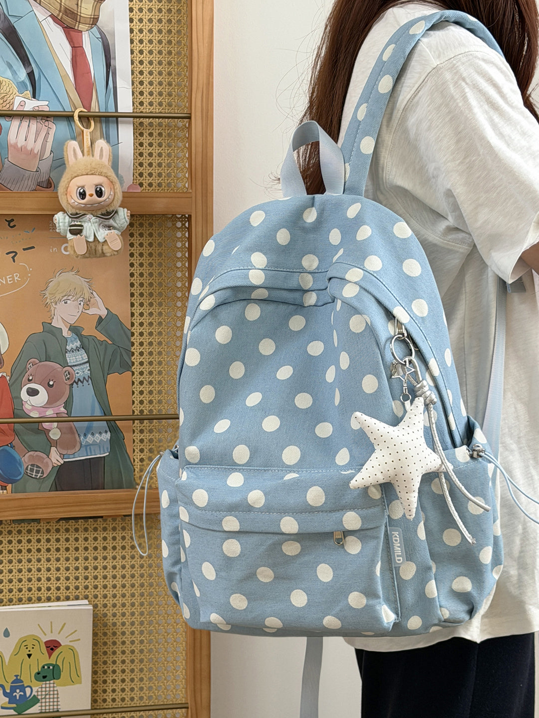 Verspielt gepunkteter Rucksack Karnz