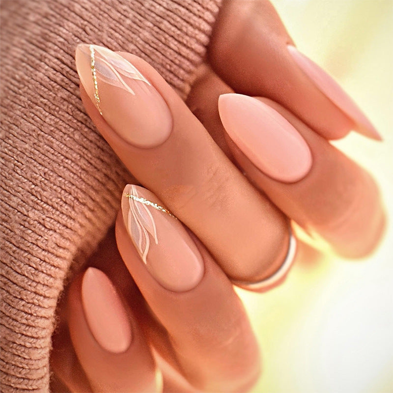 Elegantes, von Blumen inspiriertes Press-On-Nagel-Set Karnz