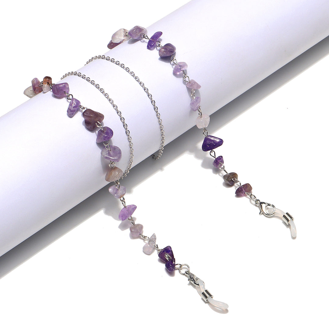 Natürliche Amethyst-Kristall-Brillenketten Karnz