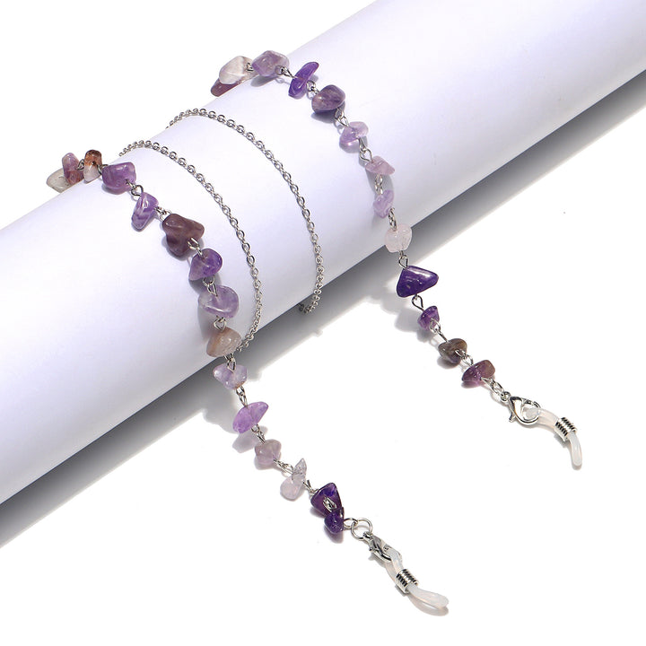 Natürliche Amethyst-Kristall-Brillenketten Karnz