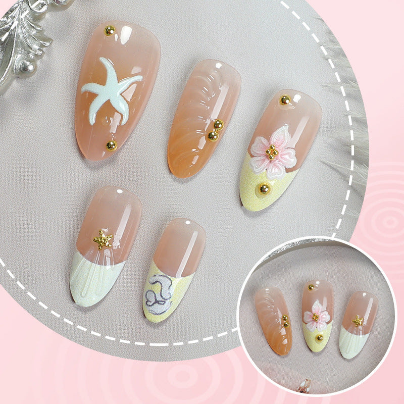 Dekoratives strandthemen Press-On Nagelset