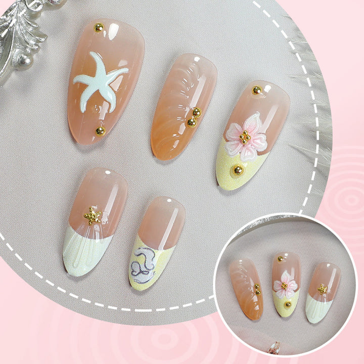 Dekoratives strandthemen Press-On Nagelset