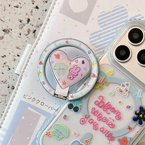 Herzförmiger Smartphone Fingerhalter mit Kawaii Design Karnz