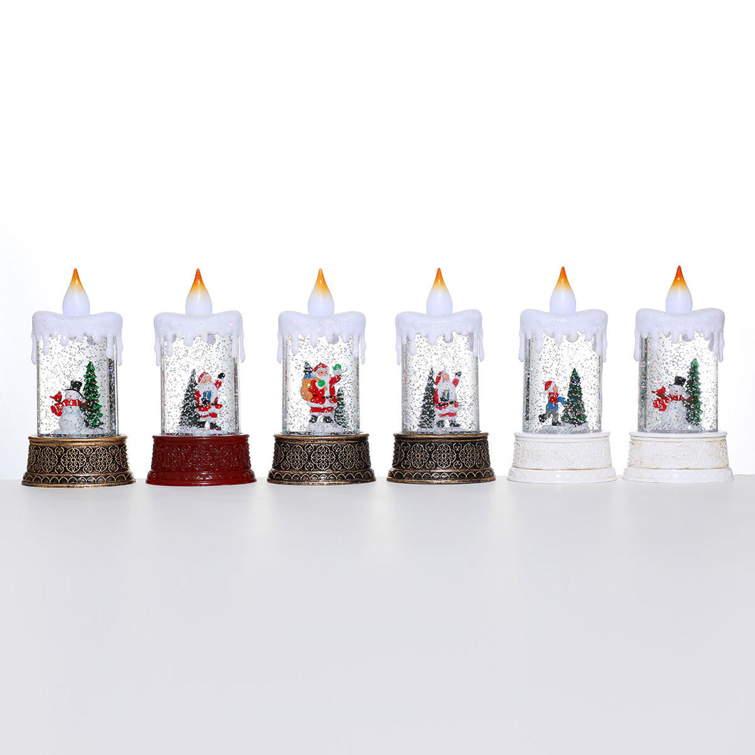 LED Beleuchtete Schneekugel Kerzen Dekoration Karnz