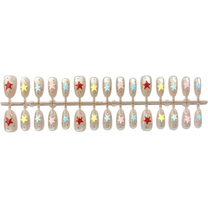 Künstlerisches Sterne-Design Press-On Nagelset