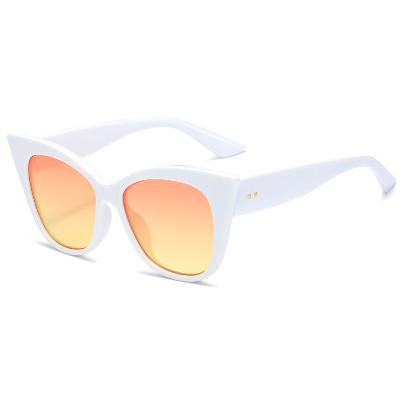 Damen extravagante Cat-Eye-Sonnenbrille mit verspiegelten Gläsern Karnz