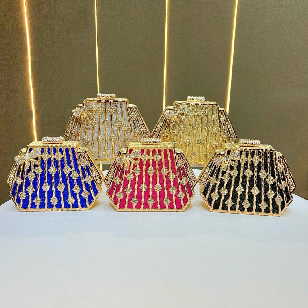 Glamouröse mit Strass verzierte Abend-Clutch