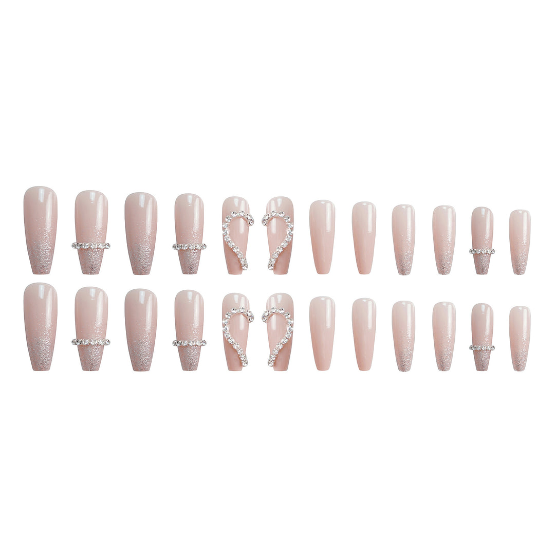 Rhinestone-beschichtet Press-On Nagelkunst Set Karnz 1790727345