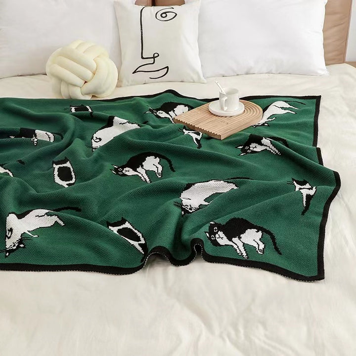 Gemütliche katzenmotivierte Wurfdecke