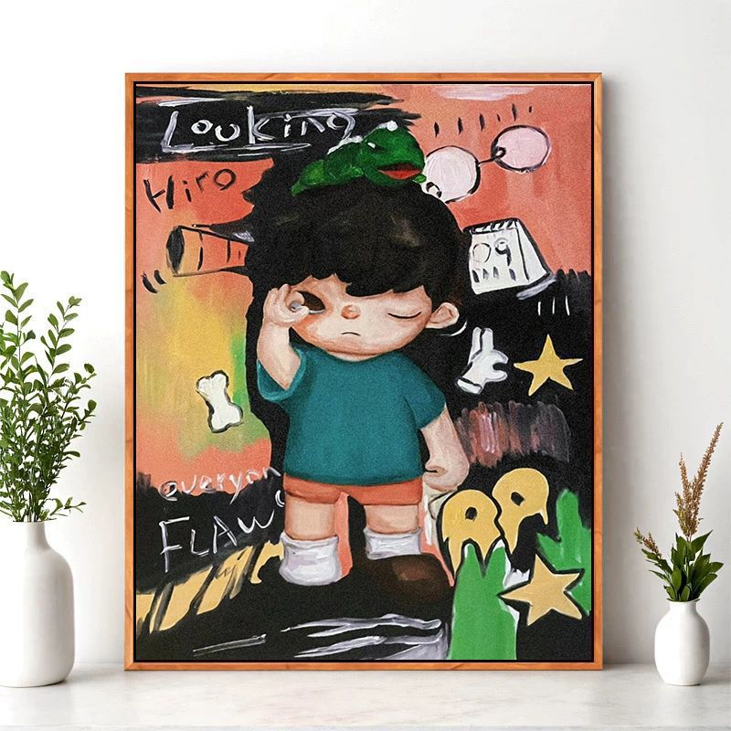 Cartoon-Charakter Wandkunst Druck Karnz