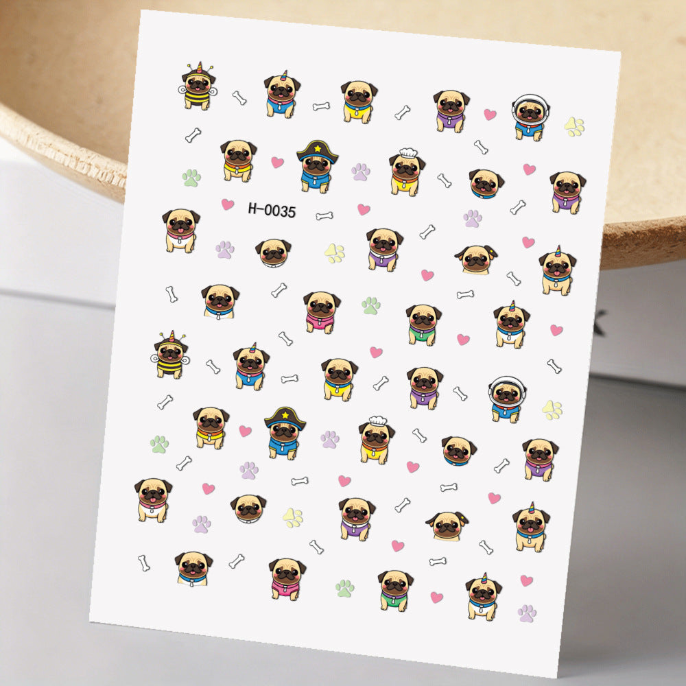 Niedliche Hunde-Themen-Nagelkunst-Sticker
