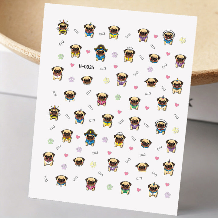 Niedliche Hunde-Themen-Nagelkunst-Sticker