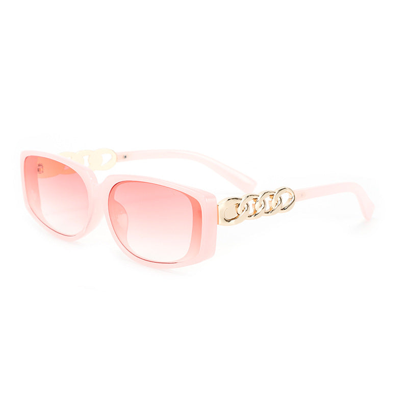 Damen quadratische Designer-Sonnenbrille mit goldenen Details Karnz