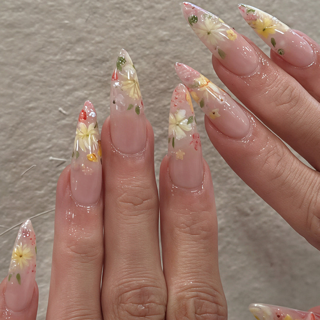 Florale Kunst Acryl Nagelspitzen Karnz