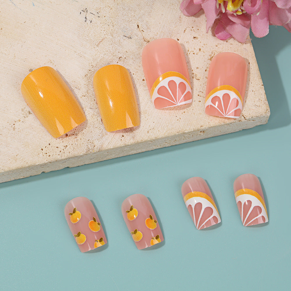 Kunstnagel Set mit fruchtigem Lemon-Design Karnz