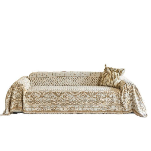 Decorative Geometric Tassel Sofa Throw Cover