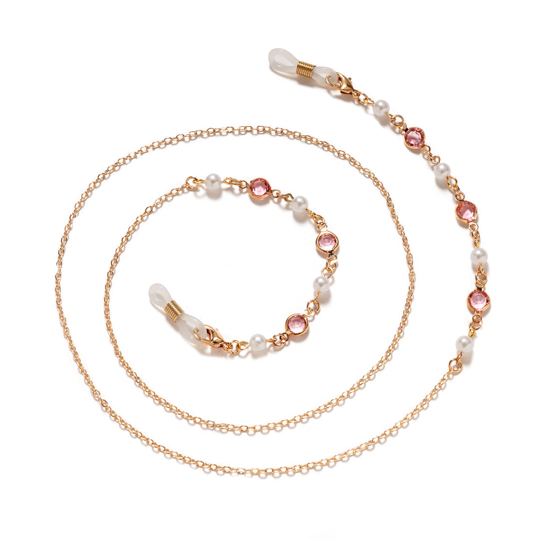 Elegante Perlen- und Amethyst-Brillenband Karnz