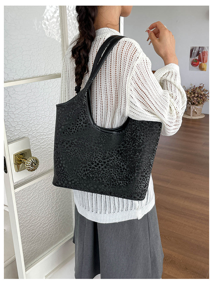 Geräumige Leopardenmuster Schultertasche