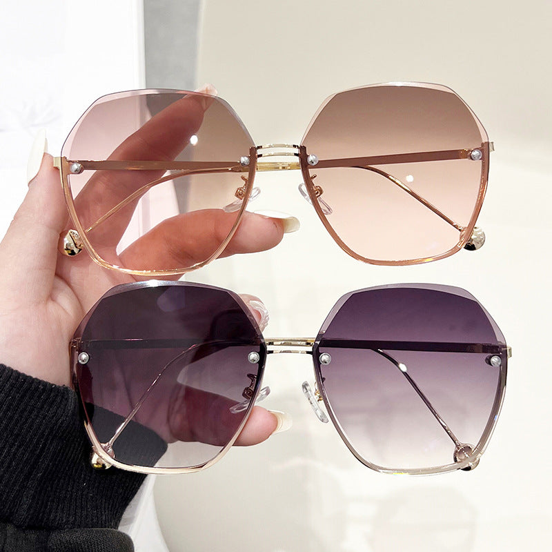 Damen große geometrische Sonnenbrille Karnz