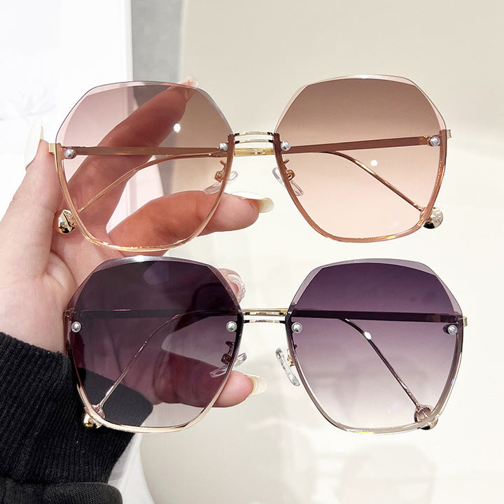 Damen große geometrische Sonnenbrille Karnz