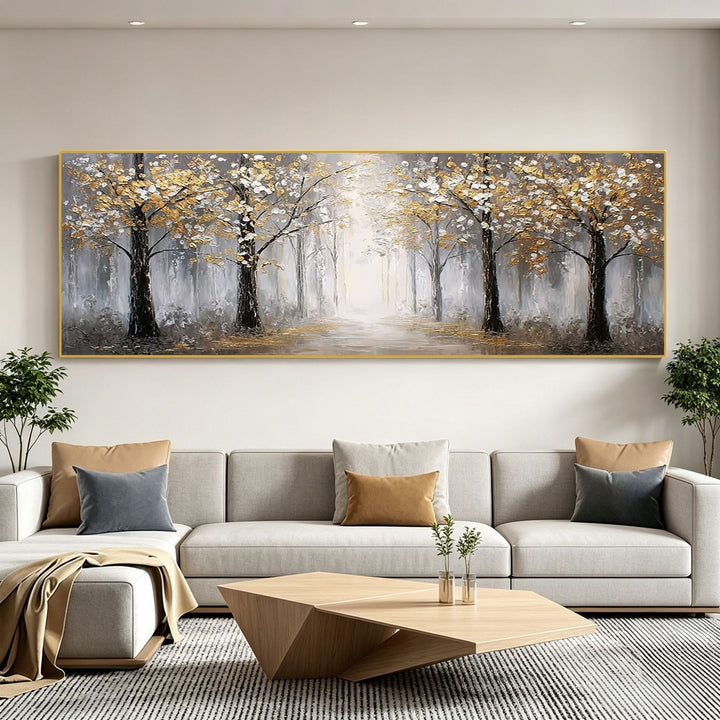 Malerei auf Leinwand mit malerischer Waldlandschaft