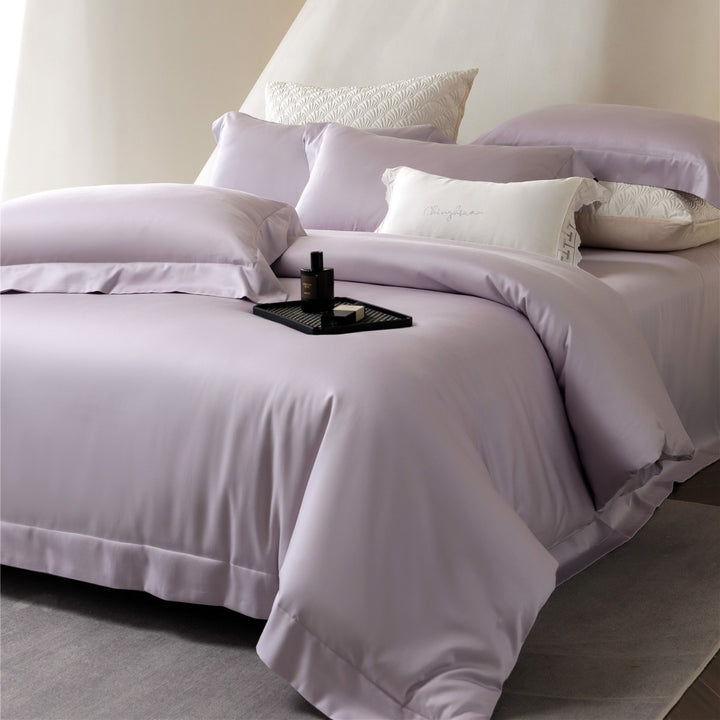 Luxus Satin Bettwäsche Set mit Bettbezug und Kissenbezug