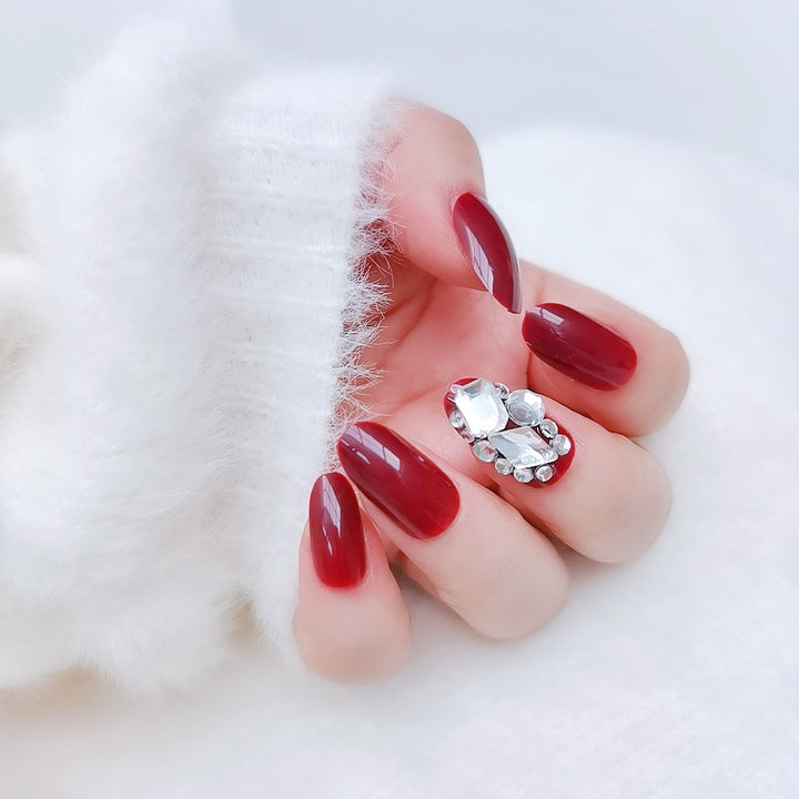 Elegante Französische Spitze Press-On Nagelkunst