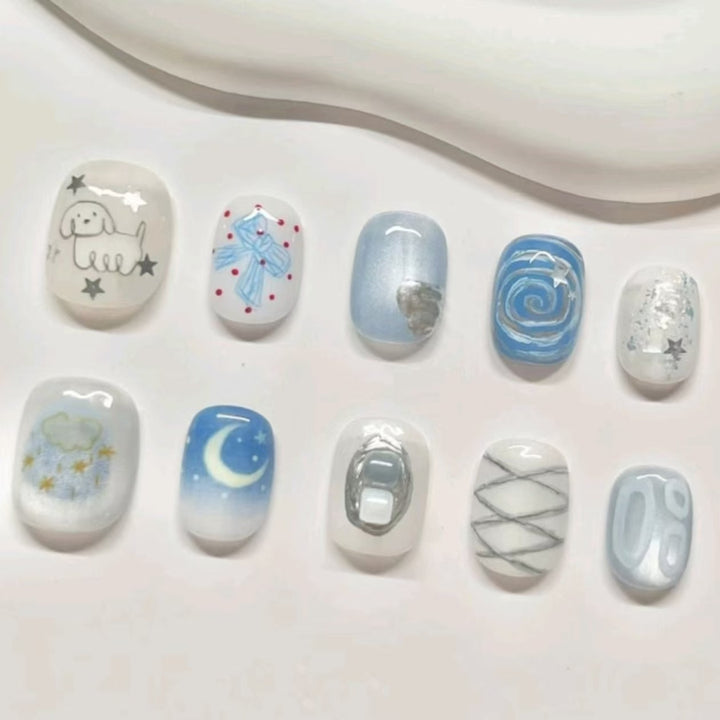 Verspielt Charakter Press-On Nagelkunst Set Karnz
