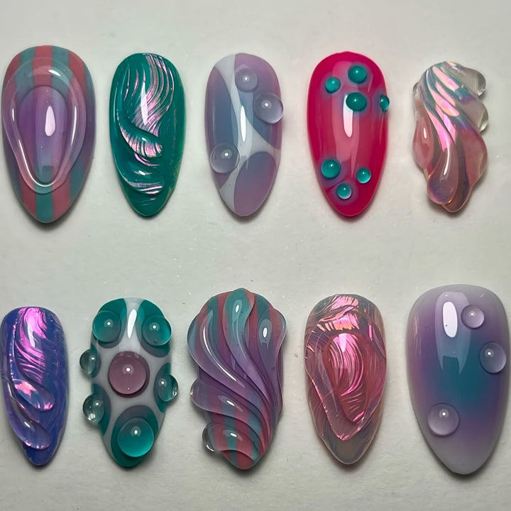 Künstlerisches Gel-Nagelkunst-Design Karnz