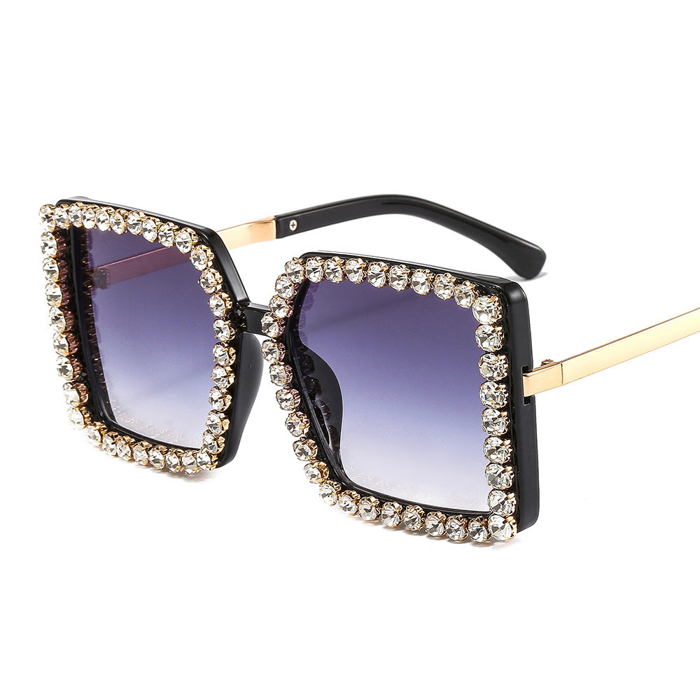 Damen glamouröse Sonnenbrille mit quadratischem Rahmen Karnz