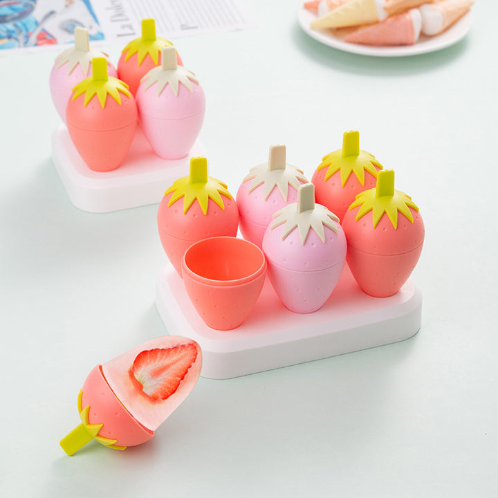 Spaß Erdbeer-förmige Eiscreme Form Set