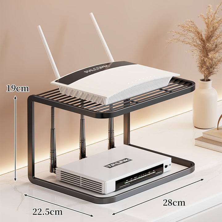 Belüfteter Desktop-Router- und Modemständer-Organizer