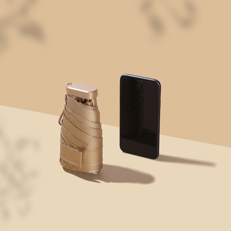 Damen eleganter und praktischer Faltregenschirm mit integrierter Wasserflasche Karnz
