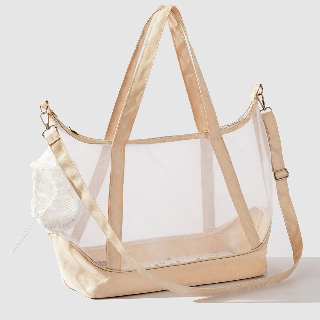 Damen transparente Strandtasche mit robusten Henkel und praktischem Innenfach Karnz