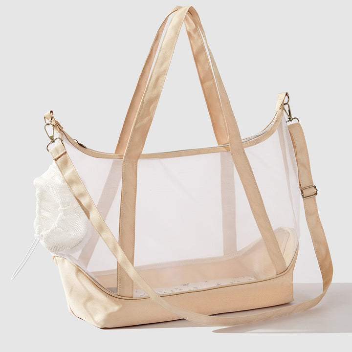 Damen transparente Strandtasche mit robusten Henkel und praktischem Innenfach Karnz
