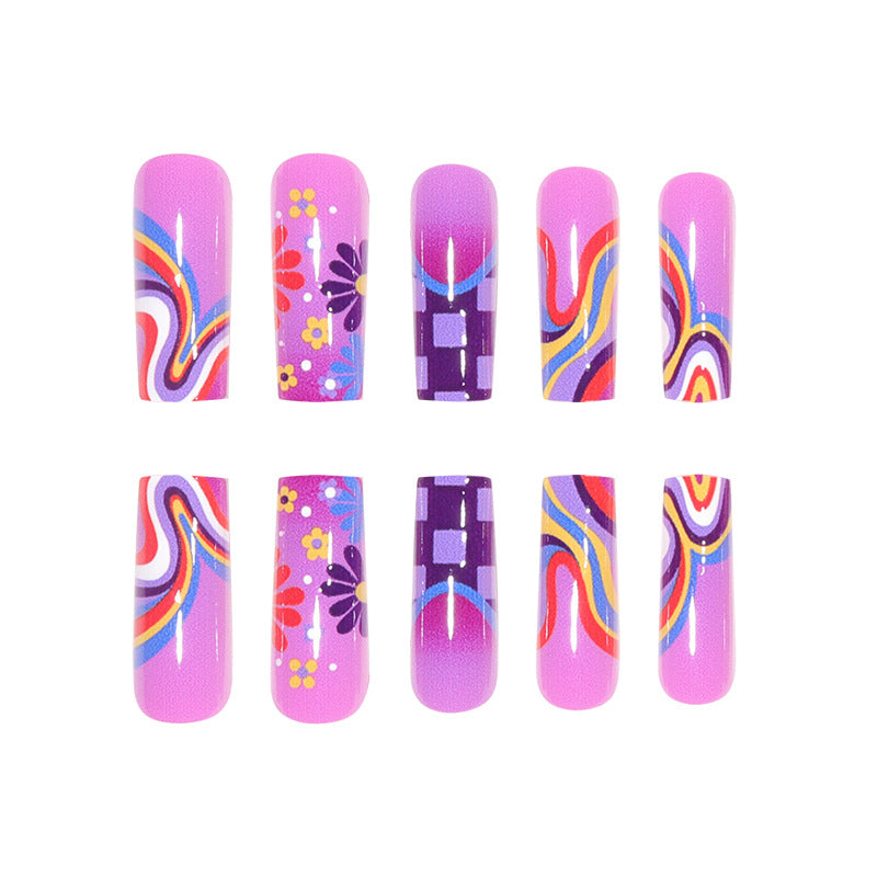 Dekoratives Langes Acrylnageldesign Karnz