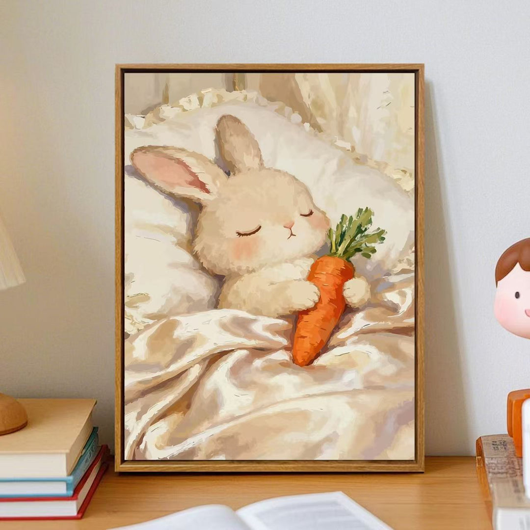 Gemütliche Cartoon-Hase Wandkunst Karnz