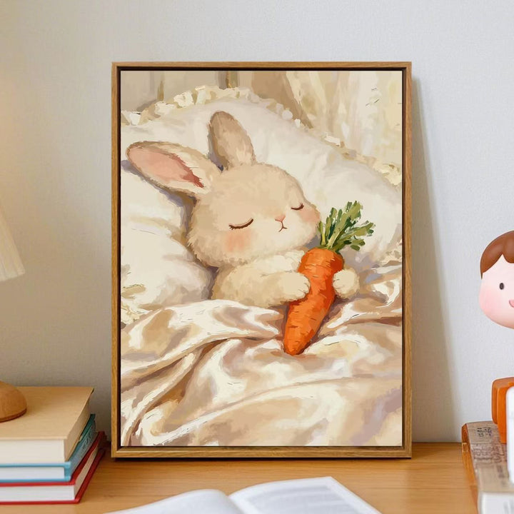 Gemütliche Cartoon-Hase Wandkunst Karnz
