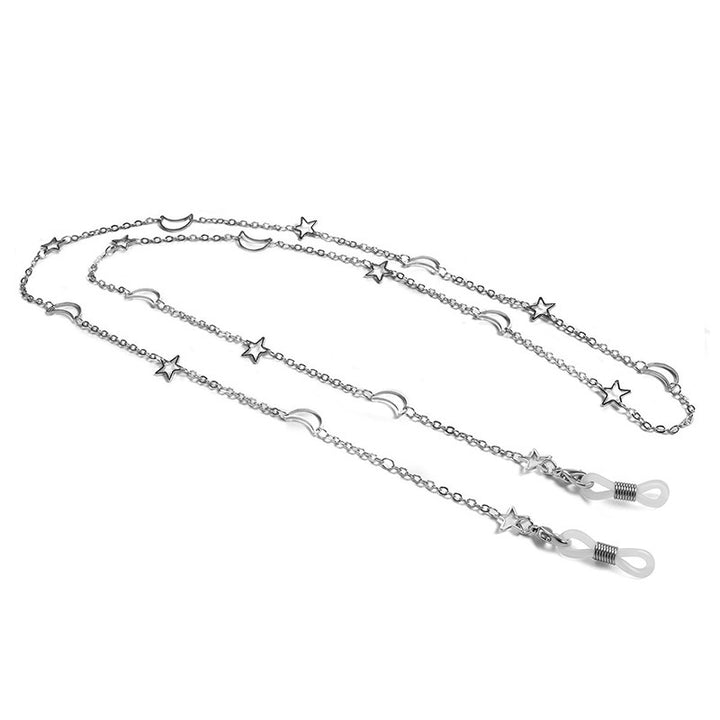 Modische Brillenhalterkette mit Stern- und Mondmotiven Karnz