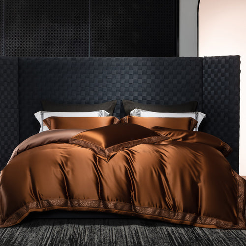 Luxuriös Seidiger Satin Bettbezug Set