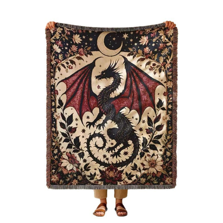Künstlerisches Drachenmotiv Wandteppich Wurfdecke
