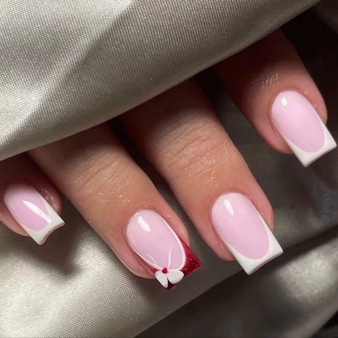 Creative Floral French Tip Nagelkunst Set