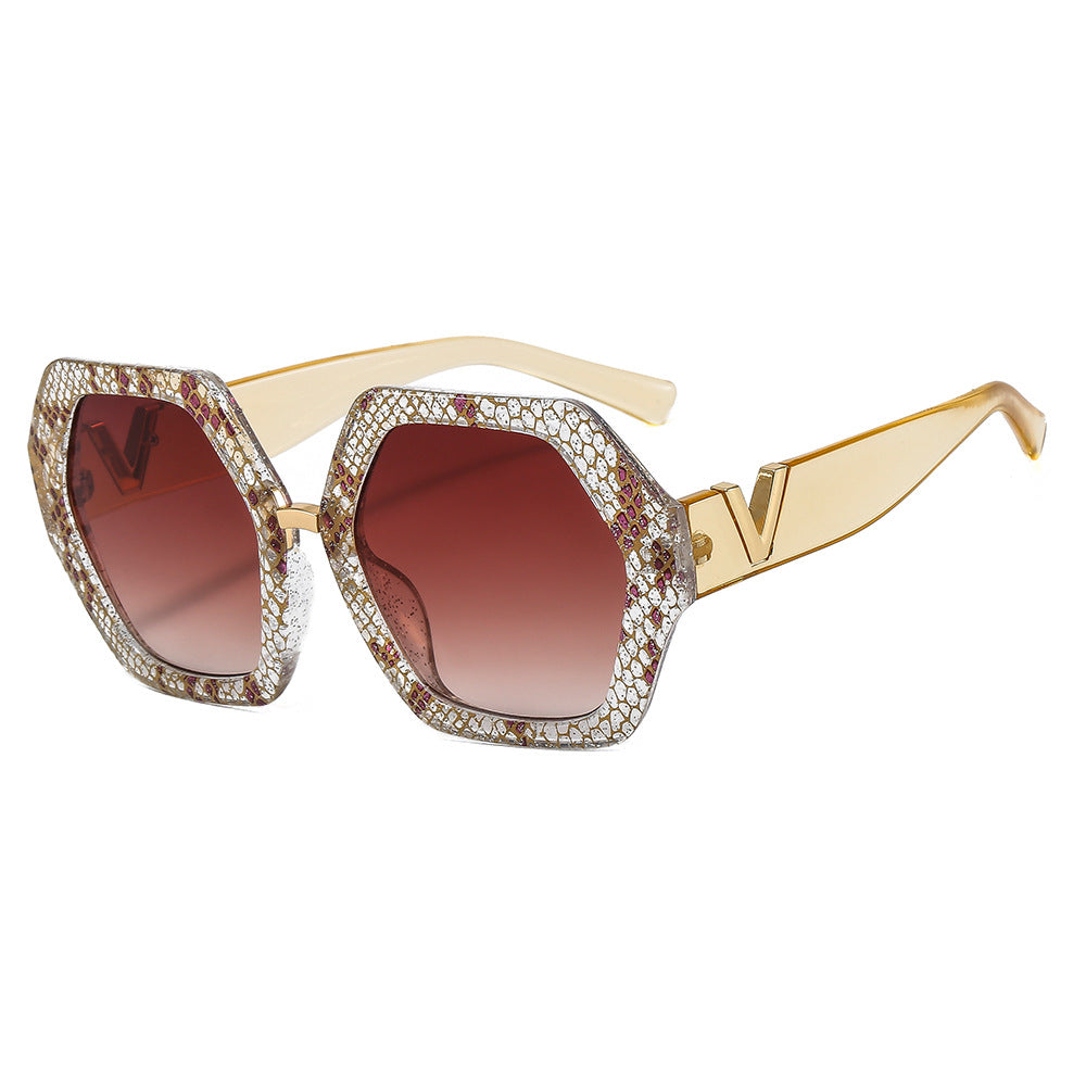 Damen elegante Sonnenbrille mit funkelndem Rahmen Karnz
