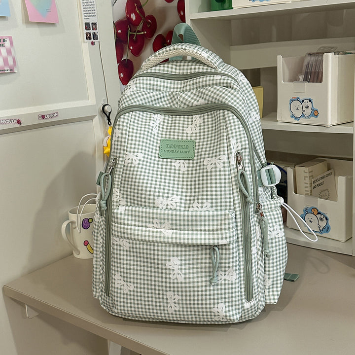 Stilvolle Karierten Druck Legere Rucksack Karnz