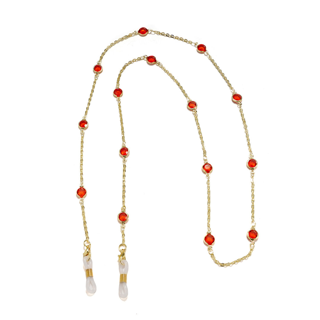 Elegante, mit Kristallen verzierte Brillen-Kette Karnz