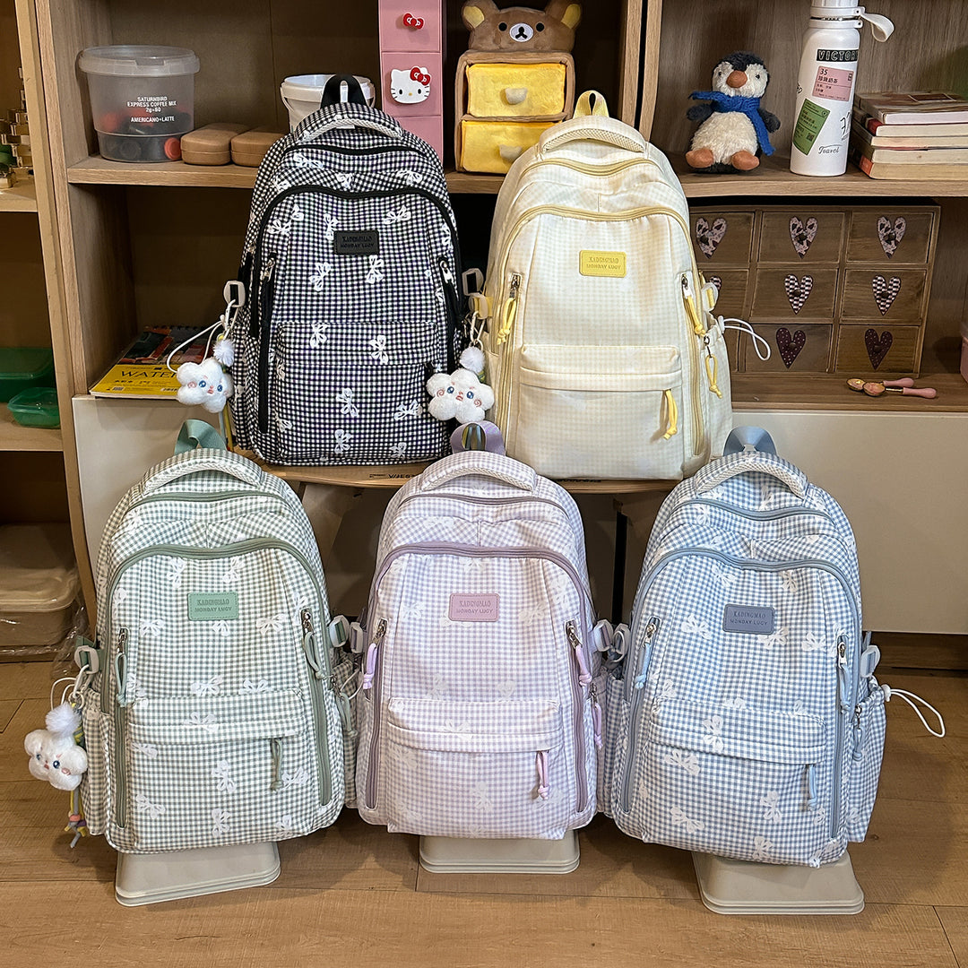 Stilvolle Karierten Druck Legere Rucksack Karnz