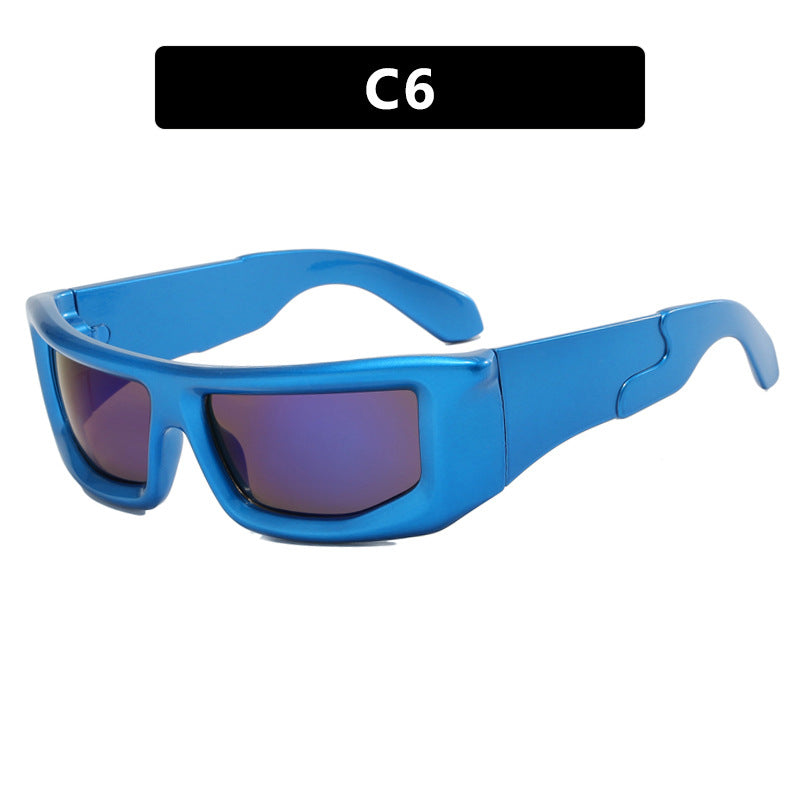Damen sportliche Sonnenbrille mit breitem Rahmen und polarisierten Gläsern Karnz