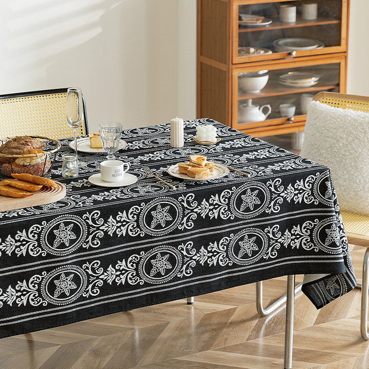 Wendbare Jacquard-Tischdecke mit geprägtem Medaillonmuster