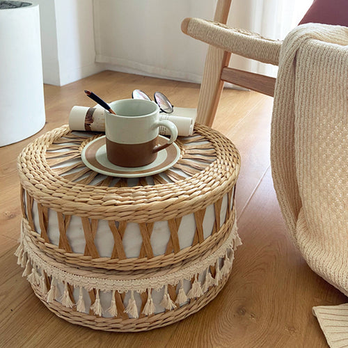 Handgefertigter Pouf Im Boho-Stil Karnz